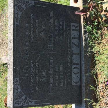 COETZER Jacob Erasmus Jacobus 1885-1967 &amp; Maria Magdalena Johanna 1884-1976