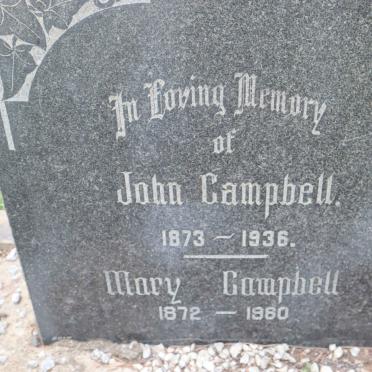 CAMPBELL John 1873-1936 &amp; Mary 1872-1960