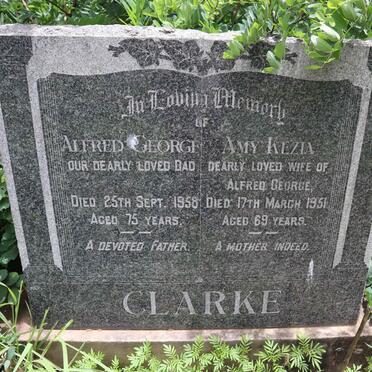 CLARKE Alfred George -1958 &amp; Amy Kezia -1951