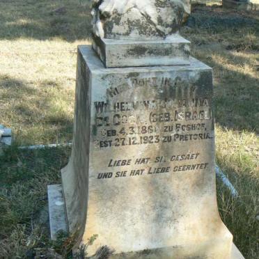 COCK Wilhelmina Johanna, de nee ISRAEL 1861-1923