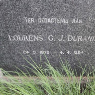 DURAND Lourens C.J. 1873-1924