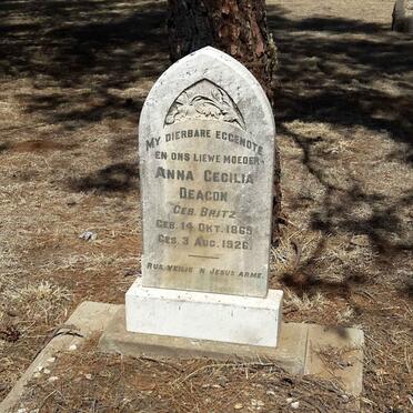 DEACON Anna Cecilia nee BRITZ 1869-1926