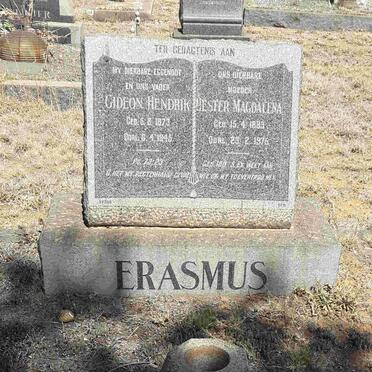 ERASMUS Gideon Hendrik 1873-1945 &amp; Hester Magdalena 1883-1976
