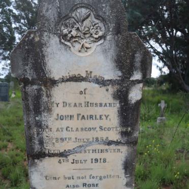 FAIRLEY John 1854-1918 &amp; Rose 1882-1934