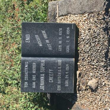 GREEFF Johanna Sophia nee HAYDEN 1892-1964 :: GREEFF Enid 1928-1994