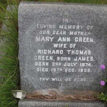 GREEN Mary Ann nee JAMES 1874-1938