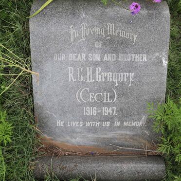 GREGORY R.C.H. 1916-1947