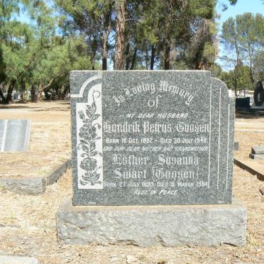 GOOSEN Hendrik Petrus 1892-1948 &amp; Esther Susanna SWART 1893-1984