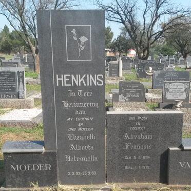 HENKINS Abraham Francois 1894-1973 &amp; Elizabeth Alberta Petronella 1893-1963