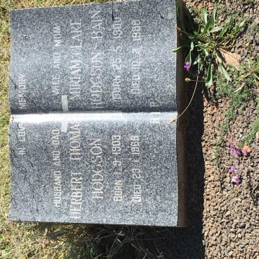 HODGSON Herbert Thomas 1903-1966 &amp; Miriam Clare HODGSON-BAIN 1908-1988