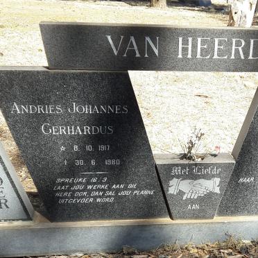 HEERDEN Andries Johannes Gerhardus, van 1917-1980 &amp; Jemima BARKHUIZEN 1922-1975