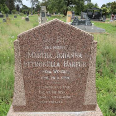 HARPUR Martha Johanna Petronella nee WEYERS -1944