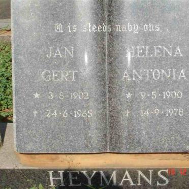 HEYMANS Jan Gert 1902-1965 &amp; Helena Antonia 1900-1978