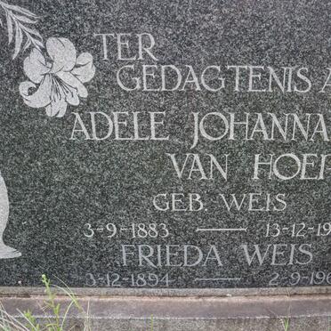 HOEPEN Adele Johanna, van nee WEIS 1883-1942 :: WEIS Frieda 1894-1967
