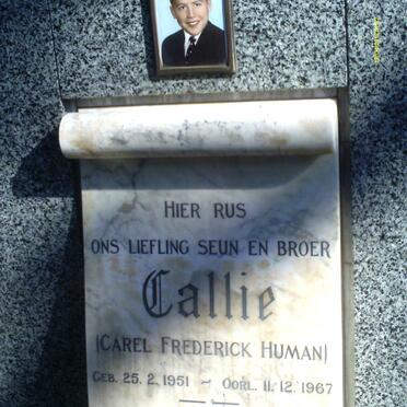 HUMAN Carel Frederick 1951-1967