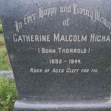HIGHAM Catherine Malcolm nee THORROLD 1895-1944