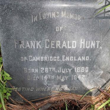 HUNT Frank Gerald 1880-1942