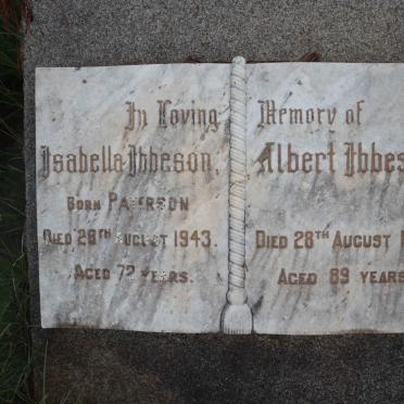 IBBESON Albert -1957 &amp; Isabella PATERSON -1943