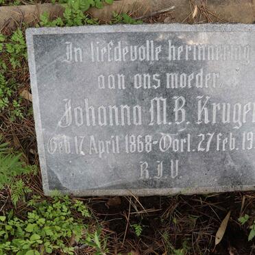 KRUGER Johanna M.B. 1868-1952