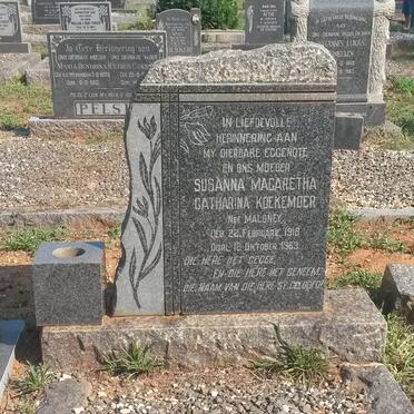 KOEKEMOER Susanna Magaretha Catharina nee MALONEY 1918-1963