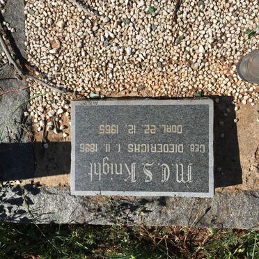 KNIGHT M.C.S. nee DIEDERICHS 1896-1965