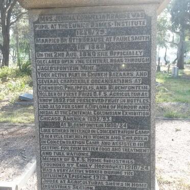 KRAUSE Otto Carl Heinrich 1852-1941 &amp; Jemima Cornelia VISSER 1860-1924
