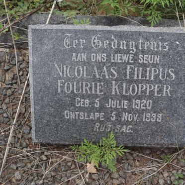 KLOPPER Nicolaas Filipus Fourie 1920-1939