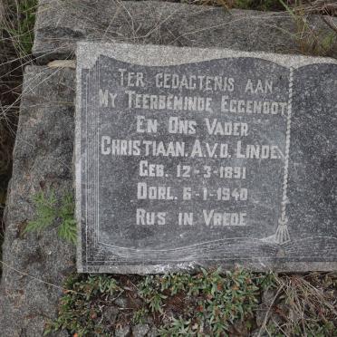 LINDE Christiaan A., v.d. 1891-1940