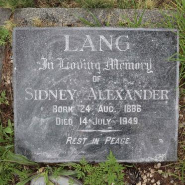 LANG Sidney Alexander 1886-1949