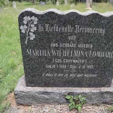 LOMBARD Martha Wilhelmina nee CRUYWAGEN 1868-1947