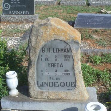 LINDEQUE G.H. Lehman 1906-1995 &amp; Freda 1914-2009