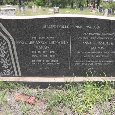 MARAIS Sarel Johannes Lodewicus 1876-1949 &amp; Anna Elizabeth VAN HEERDEN 1881-1946