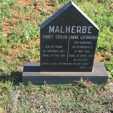 MALHERBE Ernst Gideon 1887-1991 &amp; Anna Catharina CURLEWIS 1889-1974