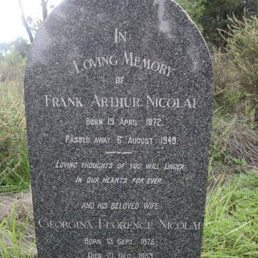 NICOLAI Frank Arthur 1872-1949 &amp; Georgina Florence 1875-1953