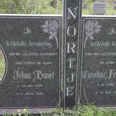 NORTJE Johan Daniel 1908-1989 &amp; Carolina Fredrika 1911-1997