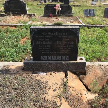 NEPGEN John Hendrik 1905-1965 &amp; Ellie Petronella JORDAAN 1909-1980