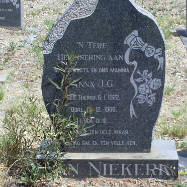 NIEKERK Anna J.G., van nee THERON 1922-1966