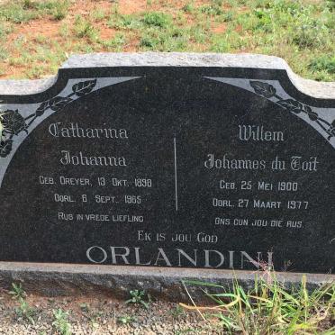 ORLANDINI Willem Johannes du Toit 1900-1977 &amp; Catharina Johanna DREYER 1898-1965