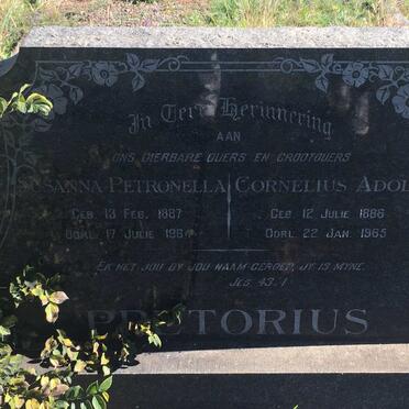 PRETORIUS Cornelius Adolf 1886-1965 &amp; Susanna Petronella 1887-1964