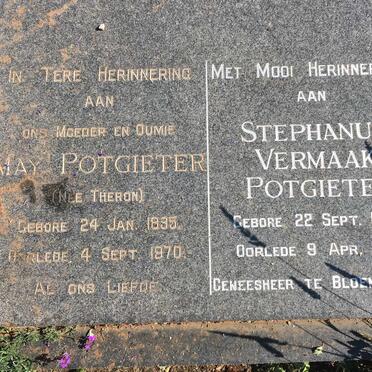 POTGIETER May nee THERON 1895-1970 :: POTGIETER Stephanus Vermaak 1928-2012