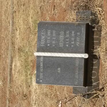 POTGIETER Hendrik 1875-1941 &amp; Frances 1885-1970