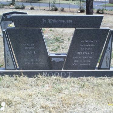 ROODT Jan L. 1909-1996 &amp; Helena C. BADENHORST 1911-1979