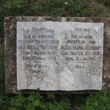 ROSSOUW Jan AntonI 1858-1940 &amp; Alida Maria 1861-1947