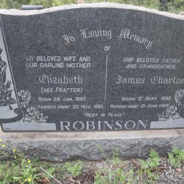 ROBINSON James Charles 1896-1964 &amp; Elizabeth FRATTER 1897-1960