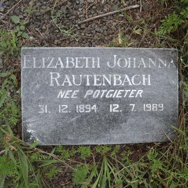 RAUTENBACH Elizabeth Johanna nee POTGIETER 1894-1989