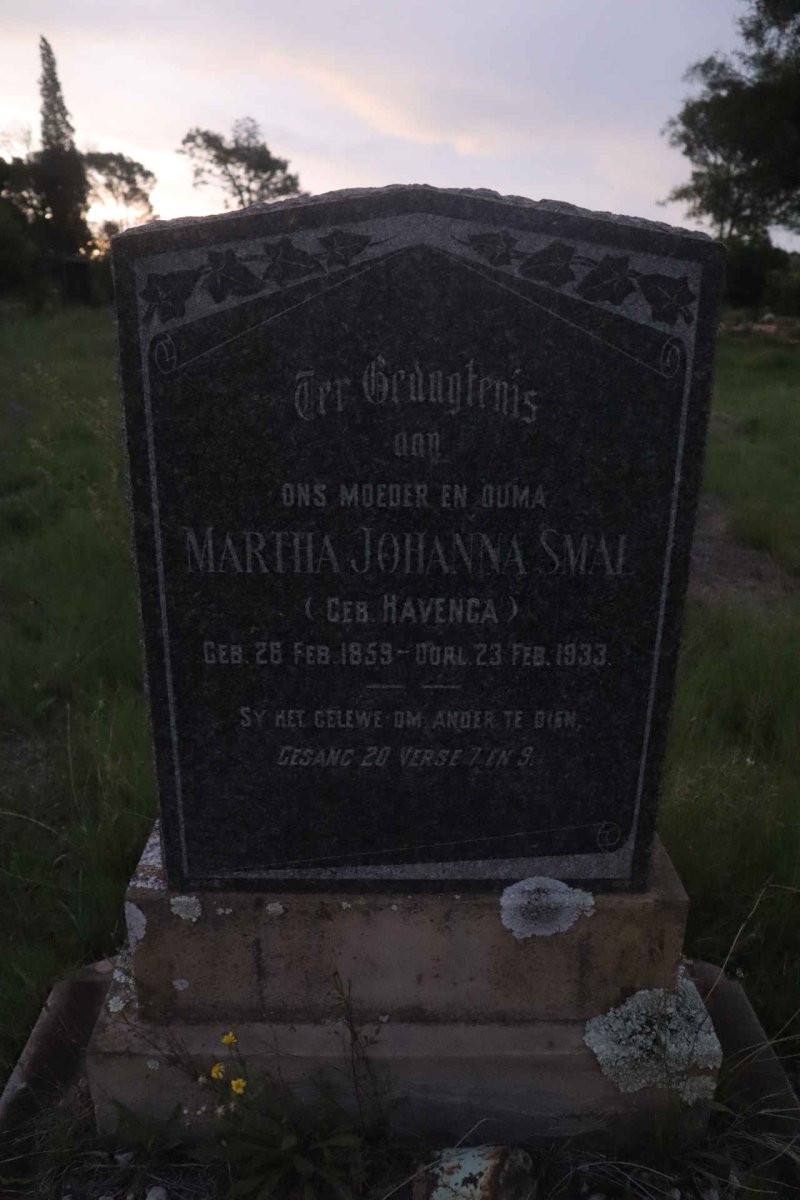 SMAL Martha Johanna nee HAVENGA 1859-1933