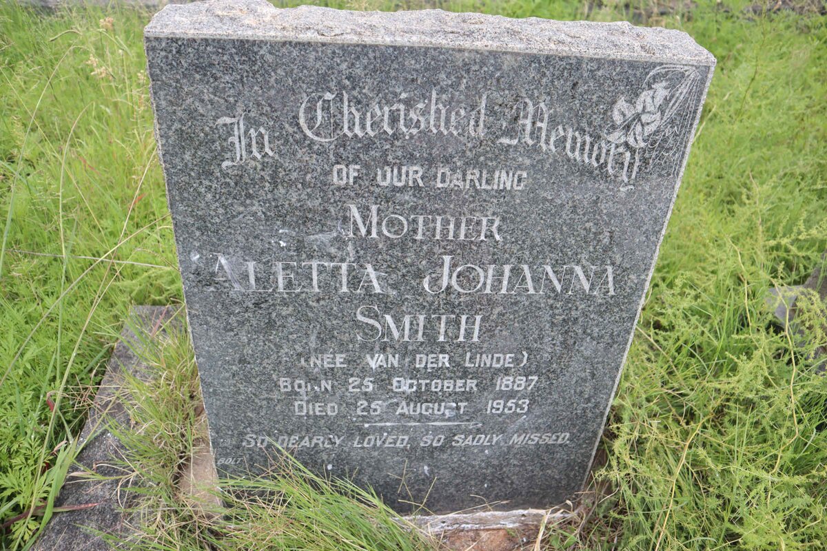 SMITH Aletta Johanna nee VAN DER LINDE 1887-1953