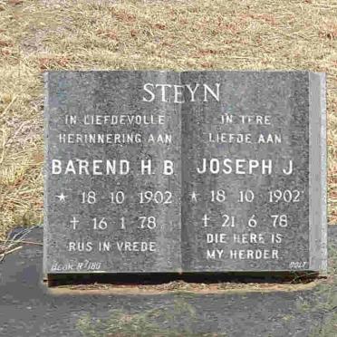 STEYN Barend H.B. 1902-1978 :: STEYN Joseph J. 1902-1978