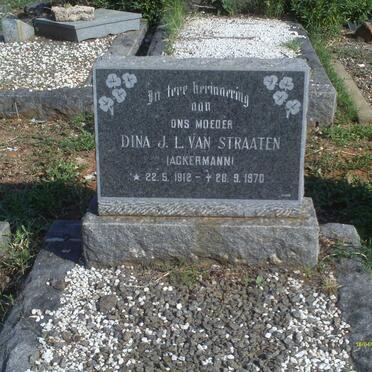 STRAATEN Dina J.L., van nee ACKERMANN 1912-1970