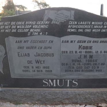 SMUTS Elias Jacobus de Wet 1902-1968 &amp; J.H.M. 1914-2000 :: SMUTS Kobie 1941-1986
